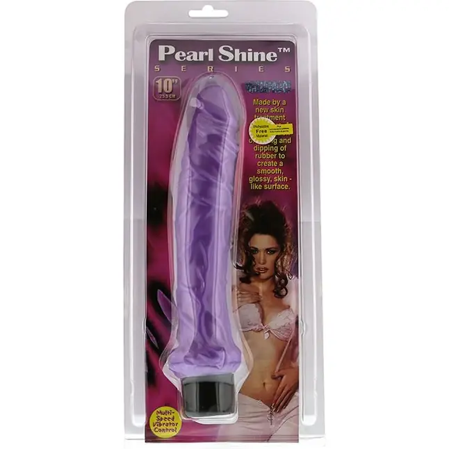 Большой фиолетовый вибратор-реалистик с крупными венами PEARL SHINE 10 VIBRATOR - 25,4 см - Pearl Shine. Фотография 2.