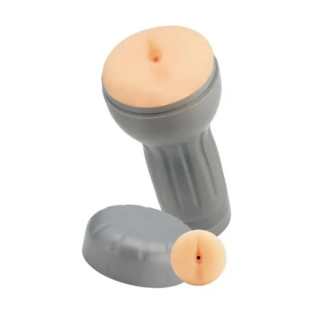 Мастурбатор-анус в серой колбе Handy Humper Silky Anus с вибрацией