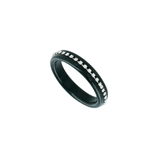 Чёрное эрекционное кольцо со стразами MAGIC DIAMOND. Фотография 2.