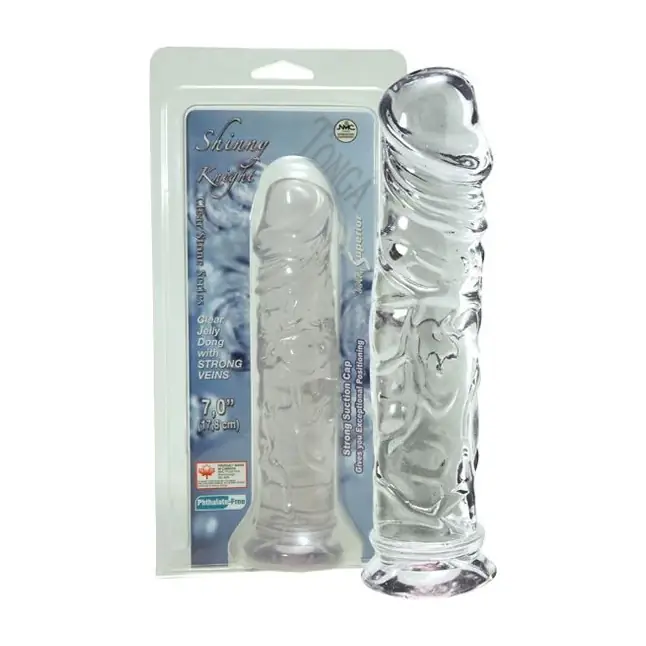 Прозрачный гелевый фаллоимитатор на присоске JELLY JOY SHINNY KNIGHT - 17,8 см. Фотография 2.