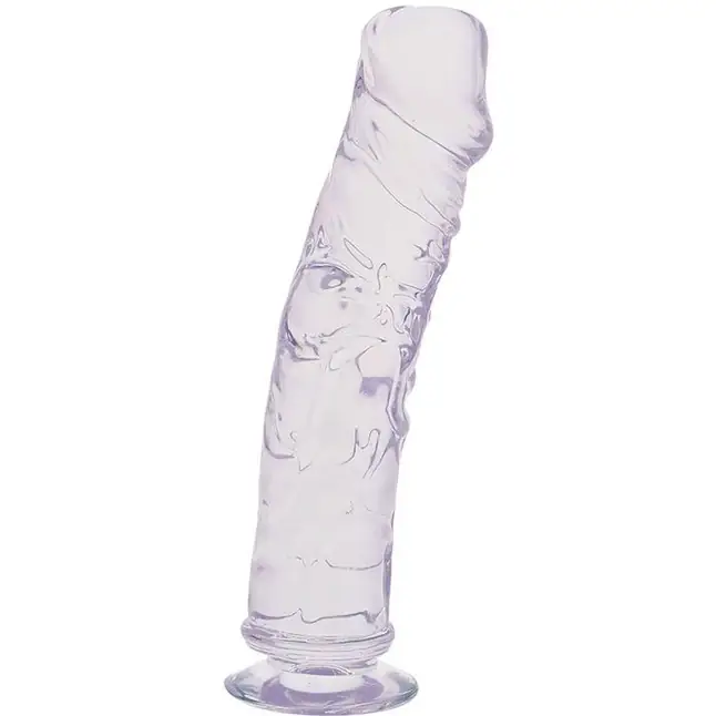 Прозрачный гелевый фаллоимитатор на присоске JELLY JOY SHINNY KNIGHT - 17,8 см