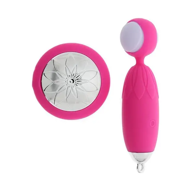 Розовый вибростимулятор с функциями ротации и вибрации DODO PINK. Фотография 2.
