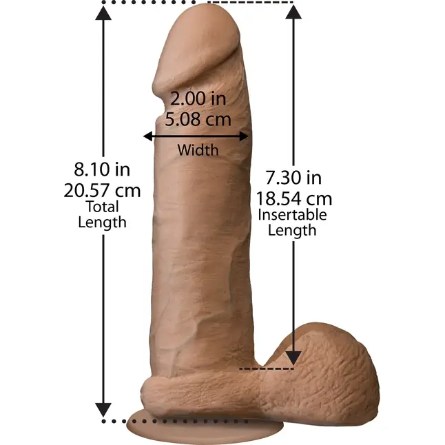 Коричневый фаллоимитатор-реалистик на присоске - 22,4 см - The Realistic Cock. Фотография 2.