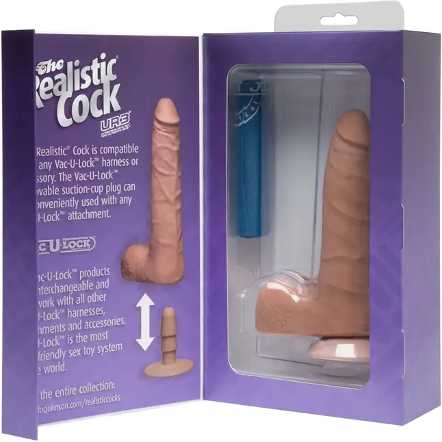 Коричневый реалистичный фаллоимитатор на присоске - 19 см - The Realistic Cock. Фотография 3.
