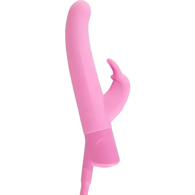 Розовый вибратор с функцией расширения Rosy Bunny - 20 см - Smile. Фотография 2.