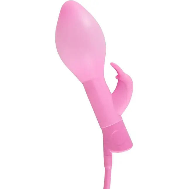 Розовый вибратор с функцией расширения Rosy Bunny - 20 см - Smile. Фотография 3.