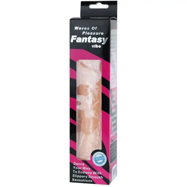 Телесный вибратор Pleasure Fantasy с богатым рельефом - 22,5 см. Фотография 2.