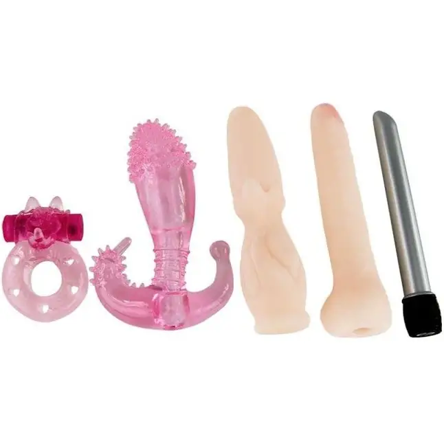 Вибронабор Sex Collection: эрекционное кольцо, вибратор и 3 насадки. Фотография 2.