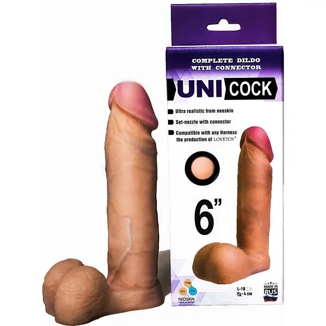 Насадка для страпона фаллической формы UNICOCK 6 - 17,8 см - UNI COCK. Фотография 2.