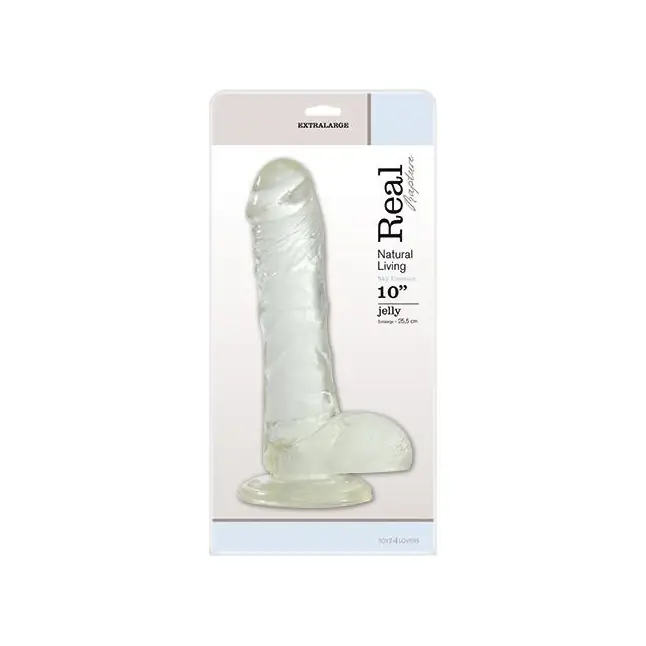 Прозрачный фаллоимитатор JELLY DILDO REAL RAPTURE CLEAR 10 - 25,5 см - Real Rapture. Фотография 2.