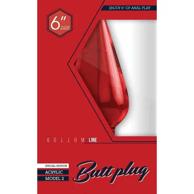 Красный анальный стимулятор Bottom Line 6 Model 2 Acrylic Red - 15,5 см - Bottom Line. Фотография 2.