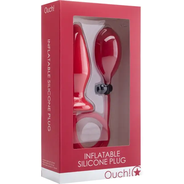 Красный анальный стимулятор с грушей OUCH! - 14 см - Ouch!. Фотография 2.