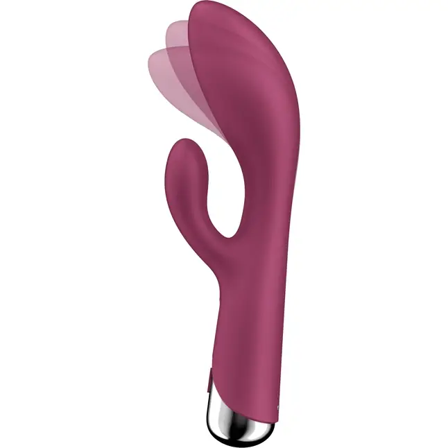 Малиновый вибратор-кролик Spinning Rabbit 1 с ротацией - 20 см. Фотография 5.