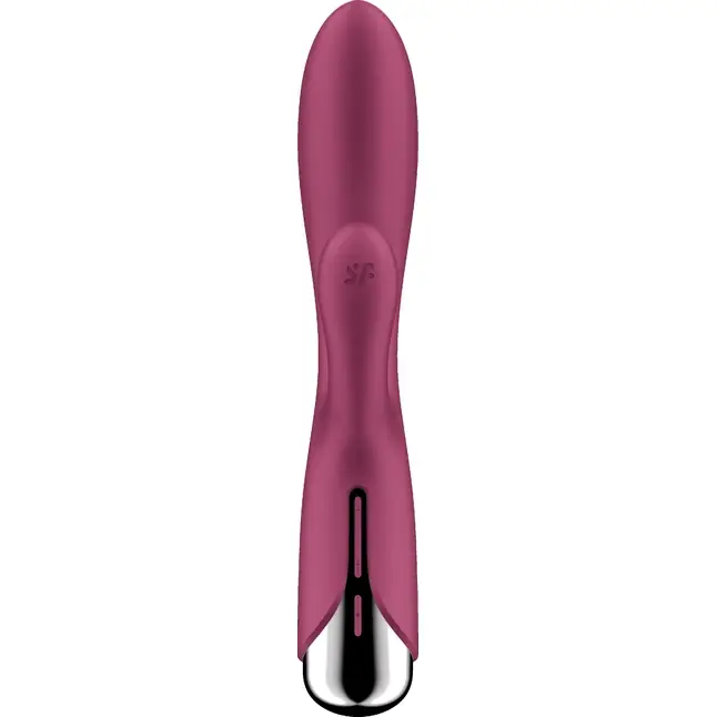 Малиновый вибратор-кролик Spinning Rabbit 1 с ротацией - 20 см. Фотография 6.