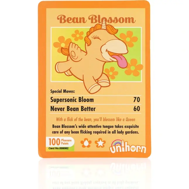 Желтый клиторальный вибромассажер Unihorn Bean Blossom с подвижным язычком. Фотография 4.