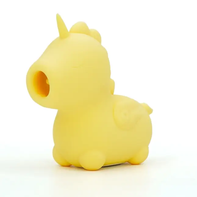 Желтый клиторальный вибромассажер Unihorn Bean Blossom с подвижным язычком