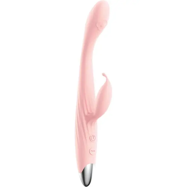 Розовый вибромассажёр для G-стимуляции с клиторальным отростком - EROWOMAN-EROMAN
