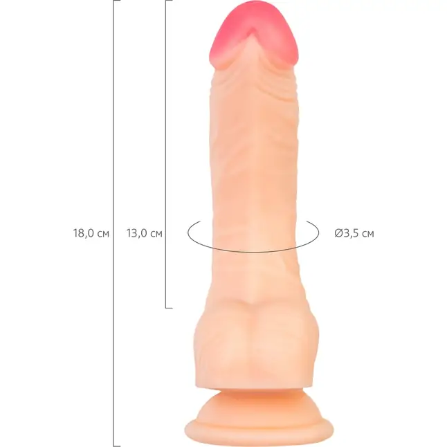 Телесный фаллоимитатор Nash - 18 см - RealStick Nude. Фотография 2.
