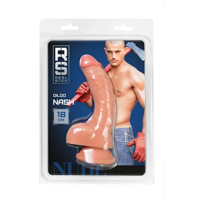 Телесный фаллоимитатор Nash - 18 см - RealStick Nude. Фотография 7.