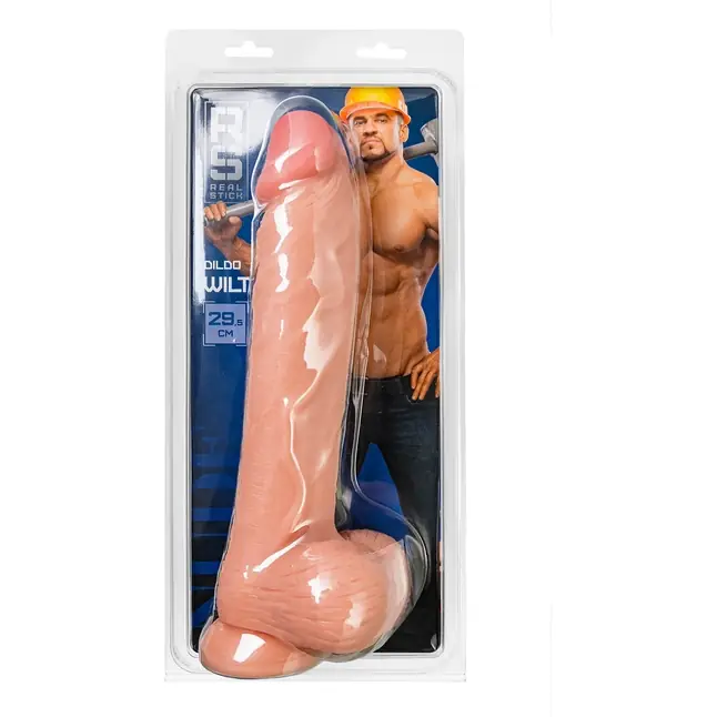 Телесный фаллоимитатор на присоске Wilt - 29,5 см - RealStick Nude. Фотография 8.