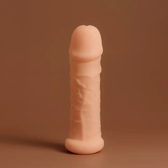 Телесный фаллоудлинитель Extra Size Bubbles - 15,5 см - Real. Фотография 7.