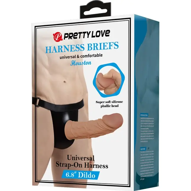 Полый страпон на регулируемых трусиках Houston - 17,5 см - Pretty Love. Фотография 7.