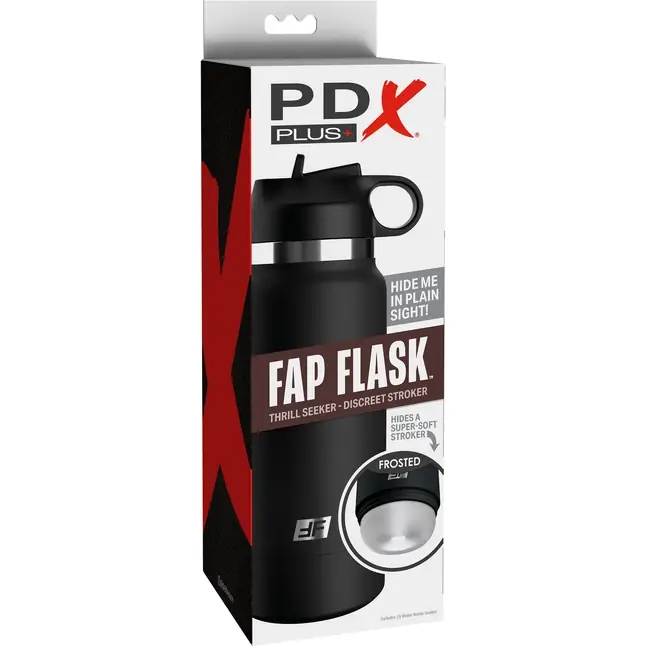 Черный мастурбатор в виде бутылки Fap Flask - PDX Plus. Фотография 2.