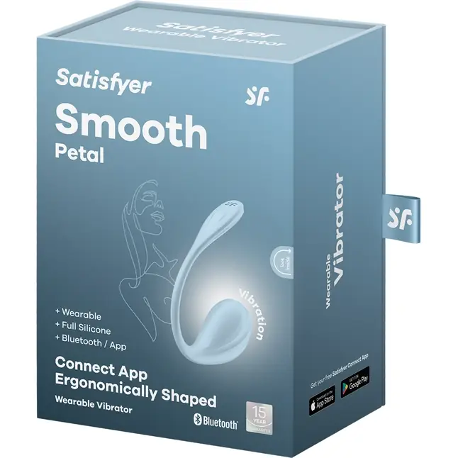 Голубое виброяйцо Smooth Petal. Фотография 2.