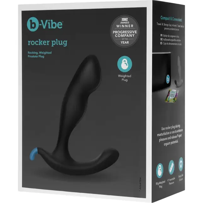Черный утяжеленный анальный стимулятор Rocker Plug - 12 см. Фотография 2.