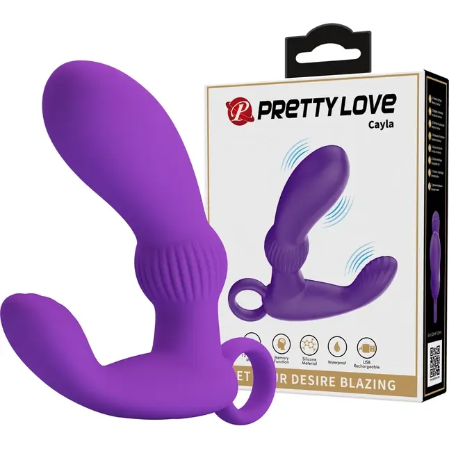 Фиолетовый вибромассажёр для массажа простаты Cayla - 11,2 см - Pretty Love. Фотография 2.