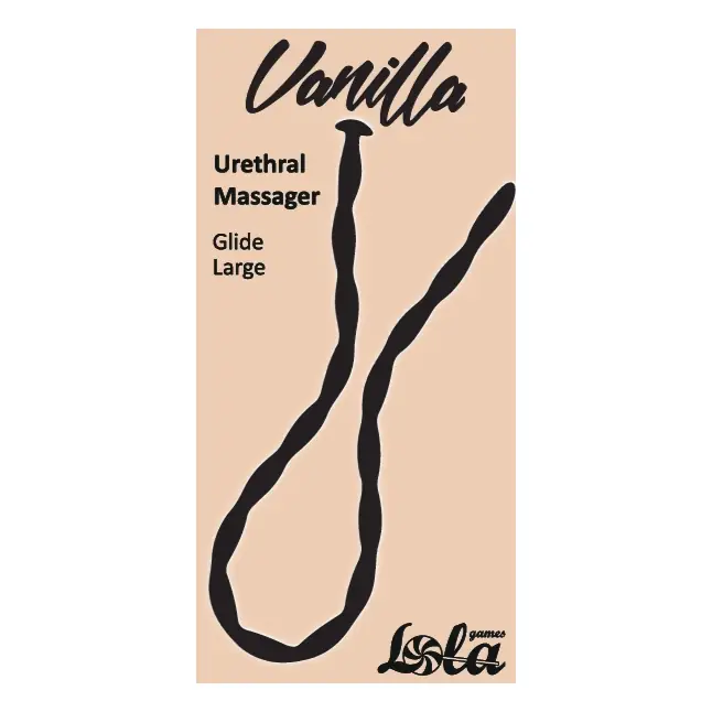 Черный уретральный массажер Glide Large - 30 см - Vanilla. Фотография 3.