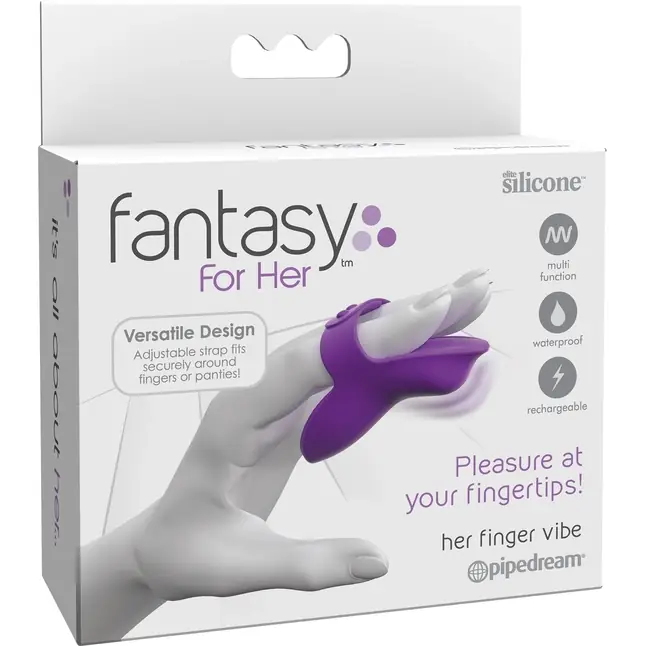Фиолетовая вибронасадка на пальцы Finger Vibe - Fantasy For Her. Фотография 2.