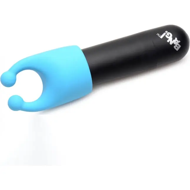 Вибропуля с 4 эластичными насадками Rechargeable Bullet With 4 Attachments - Bang!. Фотография 4.
