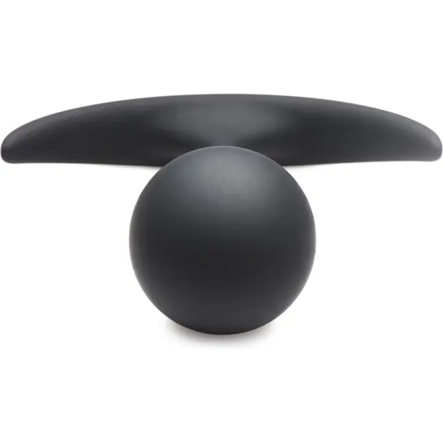 Черная анальная пробка с утяжелением Premium Silicone 3.3 Weighted Round Plug - 8,4 см - Heavy hitters. Фотография 5.