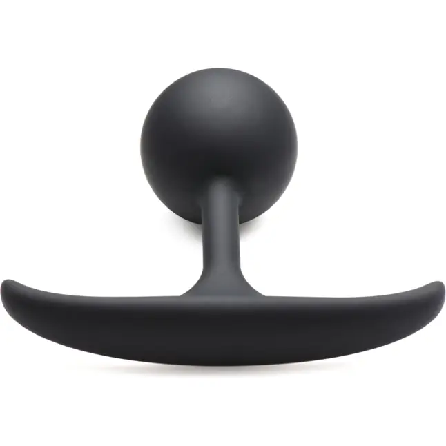 Черная анальная пробка с утяжелением Premium Silicone 3.3 Weighted Round Plug - 8,4 см - Heavy hitters. Фотография 6.