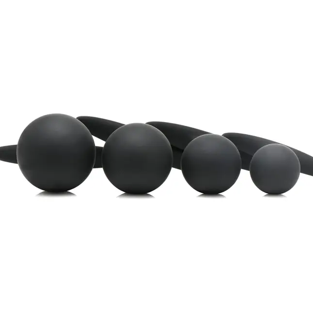 Черная анальная пробка с утяжелением Premium Silicone 3.3 Weighted Round Plug - 8,4 см - Heavy hitters. Фотография 7.