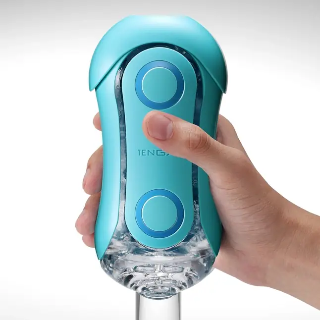 Голубой мастурбатор Tenga Flip ORB Ocean - FLIP Series. Фотография 2.