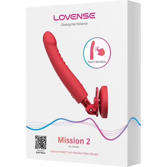 Красный вибратор Mission 2 с технологией Touch-Sense - 20 см. Фотография 2.