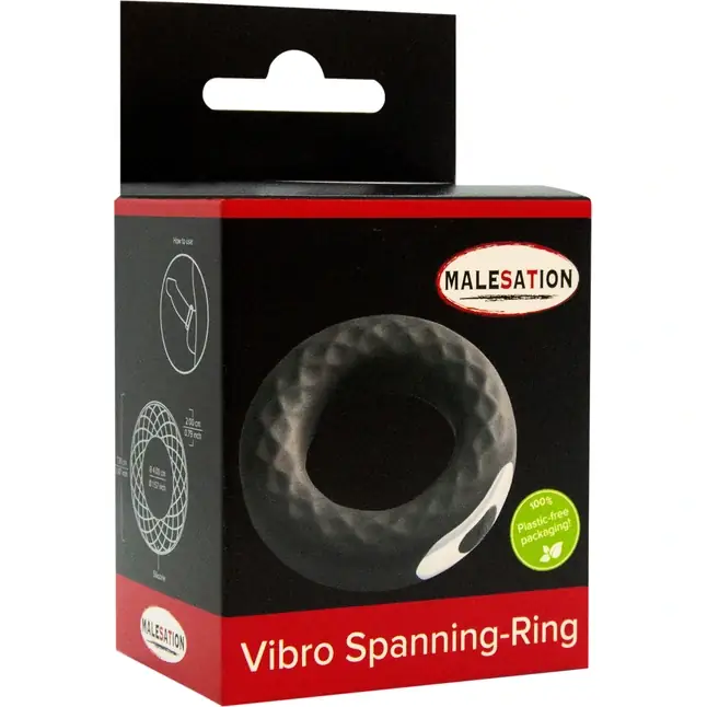 Черное эрекционное виброкольцо Vibro Spanning. Фотография 4.