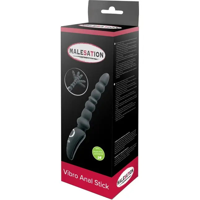 Черный анальный вибростимулятор Vibro Anal Stick - 23,5 см. Фотография 4.