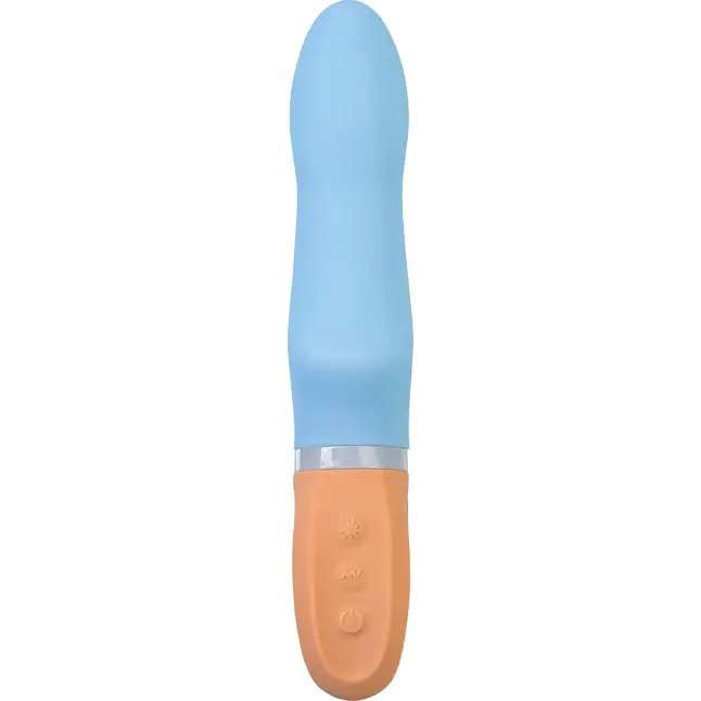 Голубой силиконовый вибратор Bluebell - 18,5 см - Flovetta. Фотография 5.