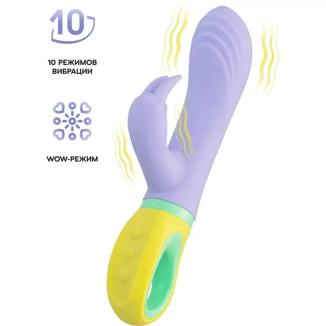 Сиреневый вибратор-кролик Wisteria - 18,5 см - Flovetta. Фотография 4.