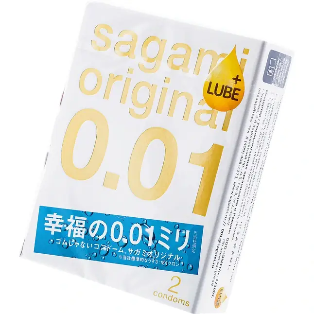Увлажнённые презервативы Sagami Original 0.01 Extra Lub - 2 шт