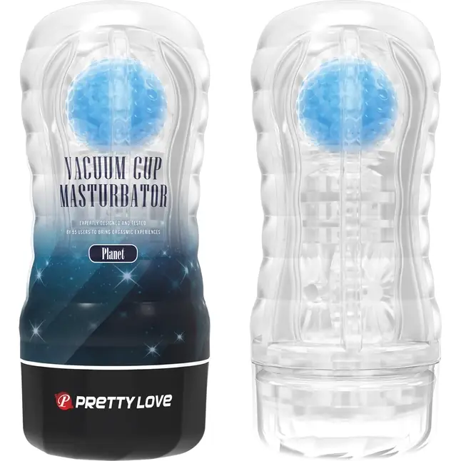 Прозрачный текстурированный мастурбатор Vacuum Cup Masturbator Planet - Pretty Love