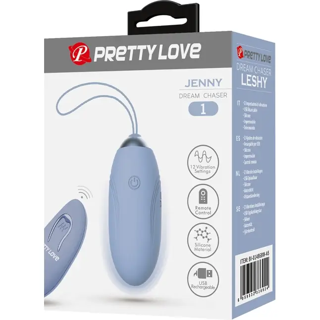 Голубое виброяйцо Jenny с пультом ДУ - Pretty Love. Фотография 7.