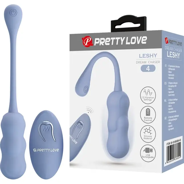 Голубое виброяйцо Leshy с пультом ДУ - Pretty Love. Фотография 2.