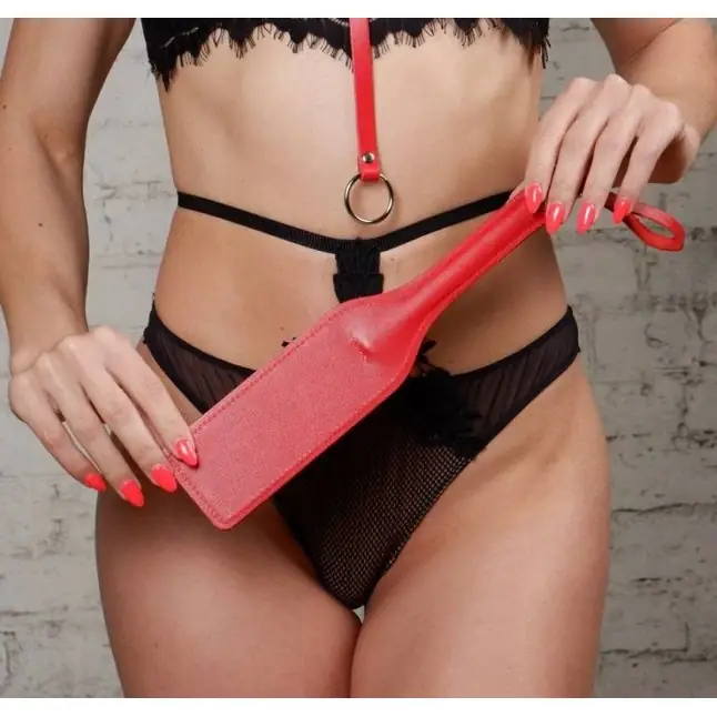 Красная кожаная шлепалка «Новичок» - 30 см - Sitabella condoms