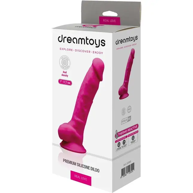 Розовый фаллоимитатор Dildo With Balls 7Inch - 17,7 см - Real Love. Фотография 3.