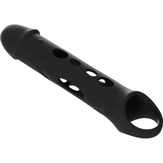 Черная насадка-удлинитель Vibrating Extender With Remote с вибрацией - Ramrod. Фотография 4.
