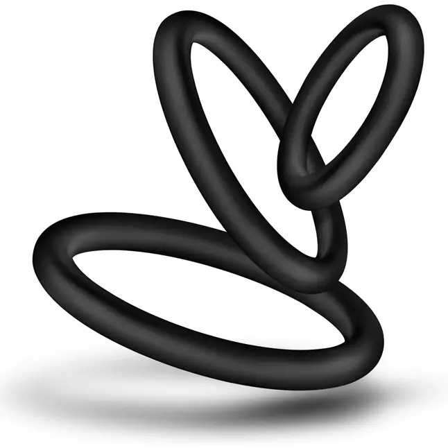 Набор из 3 черных эрекционных колец Cock Ring Set - Performance. Фотография 3.